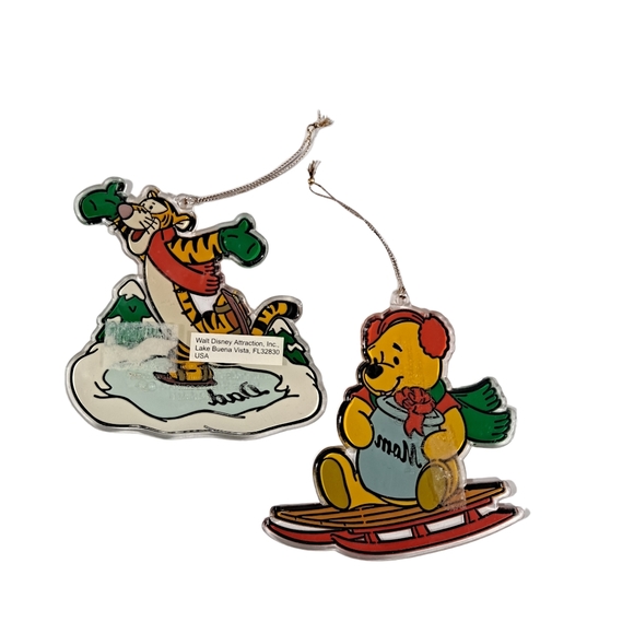 Disney Tigger & Winnie The Pooh Mom And Dad Acrylic Christmas Tree Ornaments - Picture 2 of 6
